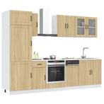 vidaXL 8-delige Keukenkastenset Lucca bewerkt hout sonoma, Huis en Inrichting, Keuken | Keukenelementen, Verzenden, Nieuw, Bruin