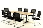 Vergadertafel eiken 220 TUBE met 8 luxe vergaderstoelen, Ophalen of Verzenden, Nieuw in verpakking