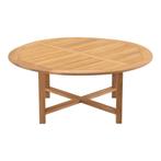 Teak eettafel Ø120x75 cm - bruin, Ophalen of Verzenden, Nieuw, Bruin