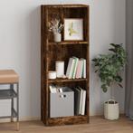vidaXL Boekenkast 3-laags 40x24x109 cm bewerkt hout gerookt, Minder dan 50 cm, Verzenden, 100 tot 150 cm, Nieuw