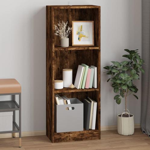 vidaXL Boekenkast 3-laags 40x24x109 cm bewerkt hout gerookt, Huis en Inrichting, Kasten | Boekenkasten, Minder dan 25 cm, Nieuw