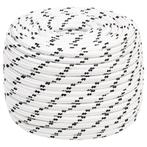 vidaXL Boottouw gevlochten 12 mmx100 m polyester wit, Verzenden, Nieuw