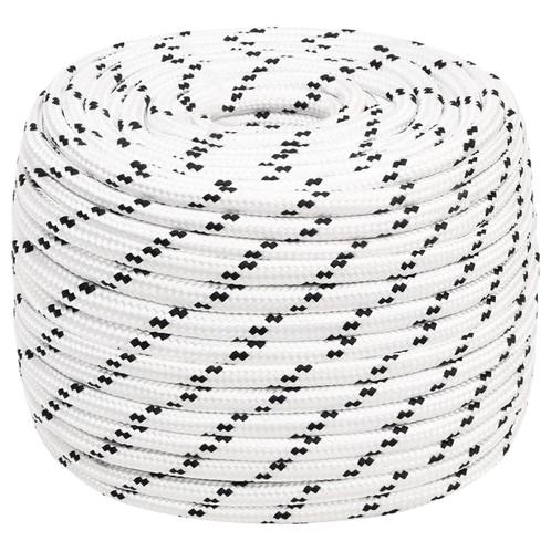 vidaXL Boottouw gevlochten 12 mmx100 m polyester wit, Doe-het-zelf en Verbouw, IJzerwaren en Bevestigingsmiddelen, Nieuw, Verzenden