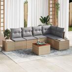vidaXL Tuin Sofa Set met kussen 6 pcs Beige Poly riet, Tuin en Terras, Tuinsets en Loungesets, Verzenden, Nieuw, Rotan