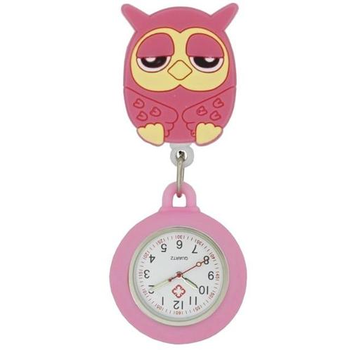 Fako® - Verpleegstershorloge - 3D Roller - Uiltje Roze, Sieraden, Tassen en Uiterlijk, Horloges | Dames, Verzenden