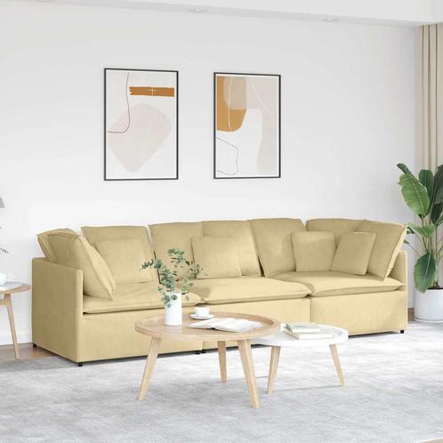 vidaXL Modulaire bank met kussens corduroy stof lichtgroen, Huis en Inrichting, Banken | Bankstellen, Nieuw, Stof, Verzenden