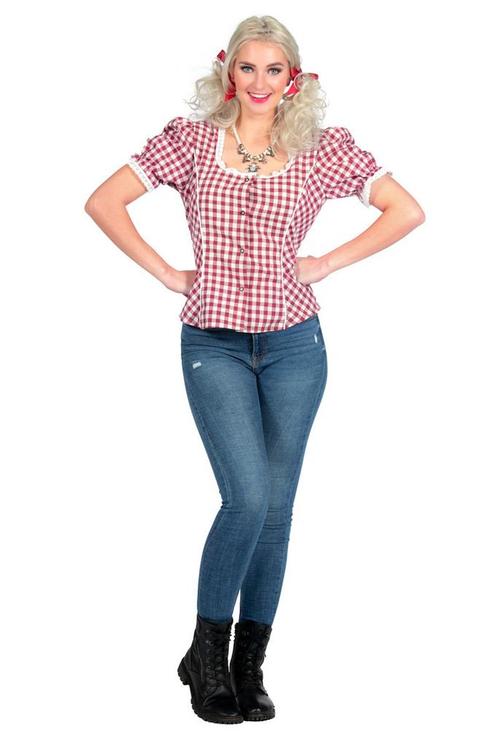 Tiroler Blouse Bordeaux Dames Lilly, Kleding | Dames, Carnavalskleding en Feestkleding, Nieuw, Ophalen of Verzenden