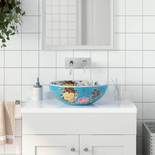 vidaXL Opzetwasbak rond 41x14 cm keramiek meerkleurig, Doe-het-zelf en Verbouw, Sanitair, Nieuw, Verzenden