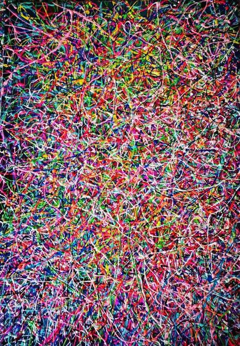 Giovanni Daurea (1955) - Abstract Labirinto GD 18 (XL), Antiek en Kunst, Kunst | Schilderijen | Modern