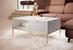 Salontafel zwart/wit/grijs/goud | 104x68x46 cm | Met 2 lades, 50 tot 100 cm, Minder dan 50 cm, Nieuw, 100 tot 150 cm