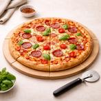 HOCHO Ronde Pizzaplank – Beukenhout – Ø 400x20 mm – P, Huis en Inrichting, Ophalen of Verzenden, Nieuw