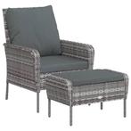 Tuinstoel Poly Rattan Grijs | Tweedekansje | Relaxen, Tuin en Terras, Tuinstoelen, Ophalen of Verzenden, Nieuw, Rotan