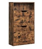 Schoenenkast met 2 Kleppen en Opbergvak – 60×24×102 cm, Verzenden, Nieuw