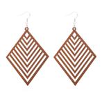 Houten Oorbellen | Rhombus, Sieraden, Tassen en Uiterlijk, Oorbellen, Ophalen of Verzenden, Nieuw
