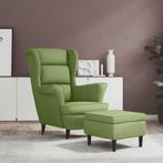 vidaXL Fauteuil met voetenbank fluweel lichtgroen, Huis en Inrichting, Fauteuils, Verzenden, Nieuw
