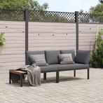 vidaXL 2-delige Loungeset met kussens aluminium zwart, Tuin en Terras, Verzenden, Nieuw, Aluminium, Loungeset