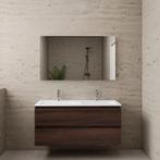 ACTIE BWS Badmeubel | Paris | Sonoma Choco 120 cm | Mat Wit, Ophalen of Verzenden, Nieuw, Bad