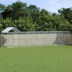 Hondenkennel met dak 10x2x2,5 m gegalvaniseerd staal zilver, Nieuw, Verzenden