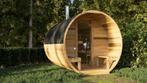 Barrel sauna FinnWald Luxe in uw eigen tuin! | Buiten sauna, Sport en Fitness, Nieuw, Complete sauna, Ophalen of Verzenden, Fins of Traditioneel