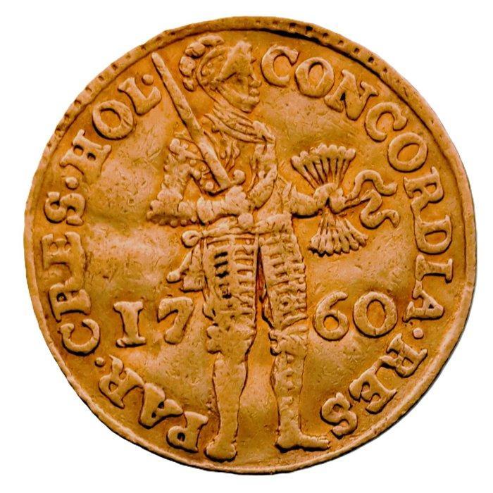 Nederland, Holland Dukaat 1760, R1, Postzegels en Munten, Munten | Nederland