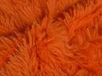 Langharig bont stof – Oranje, 120 cm of meer, Oranje, Ophalen of Verzenden, Polyester
