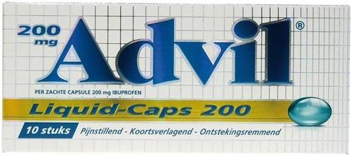 ADVIL LIQUID CAPS 200 CAPSULES DOOSJE 10 STUKS, Diversen, Overige Diversen, Verzenden