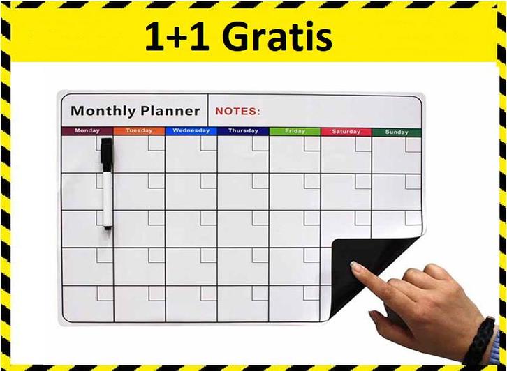 Lowander Familieplanner - Maandplanner Whiteboard  1+1, Hobby en Vrije tijd, Overige Hobby en Vrije tijd, Nieuw, Verzenden