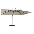 vidaXL Zweefparasol met LED en aluminium paal 400x300 cm, Verzenden, Nieuw, Meer dan 4 meter, Zweefparasol
