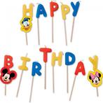 Mickey Mouse Taart Kaarsjes Happy Birthday 13st, Hobby en Vrije tijd, Feestartikelen, Nieuw, Verzenden