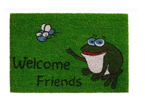 Kokos Deurmat groene Kikker 40x60 cm, Tuin en Terras, Deurmatten, Verzenden