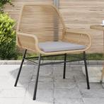 vidaXL Tuinstoelen 2 st met kussens poly rattan bruin, Tuin en Terras, Tuinstoelen, Verzenden, Nieuw, Rotan