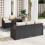 vidaXL Tuin Sofa Set met opslag 6 pcs Zwart Poly riet, Tuin en Terras, Tuinsets en Loungesets, Verzenden, Nieuw, Rotan
