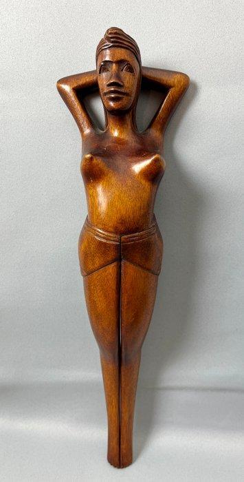Notenkraker (3) - Vrouw, kabouter, tangmodel - Hout - Hand, Antiek en Kunst, Curiosa en Brocante