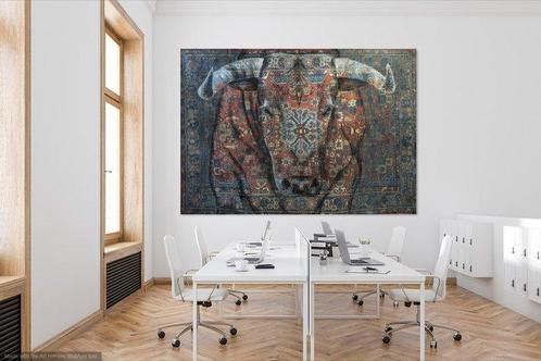 Jacqueline Klein Breteler - Bull- painting on a carpet -, Antiek en Kunst, Kunst | Schilderijen | Modern