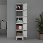 [en.casa] Lockerkast Joroinen 180x38x45 cm staal met 5 deure, Verzenden, Nieuw