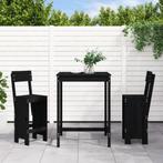 vidaXL 3-delige Tuinbarset massief grenenhout zwart, Tuin en Terras, Verzenden, Nieuw, 3 zitplaatsen