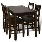 Robuuste Eettafelset Bruin | Tweedekansje | OP = OP, Huis en Inrichting, Tafels | Eettafels, 100 tot 150 cm, Nieuw, Vier personen
