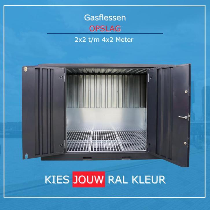 Chemische Unit | Gasflesopslag | Inclusief Lekbak!, Doe-het-zelf en Verbouw, Containers, Ophalen