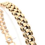 Gouden fantasie schakel armband | 18 cm (rolex schakel), Sieraden, Tassen en Uiterlijk, Ophalen of Verzenden, Gebruikt, Overige kleuren