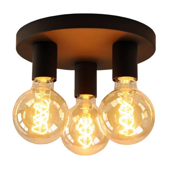 Zwarte moderne plafondlamp Rami, 3L, Huis en Inrichting, Lampen | Plafondlampen, Nieuw, Metaal, Ophalen of Verzenden