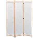 vidaXL Kamerscherm met 3 panelen 120x170x4 cm stof crème, Huis en Inrichting, Woonaccessoires | Kamerschermen, Verzenden, Nieuw