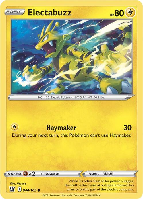 Electabuzz 044/163 Battle Styles, Hobby en Vrije tijd, Verzamelkaartspellen | Pokémon, Losse kaart, Nieuw, Foil, Ophalen of Verzenden