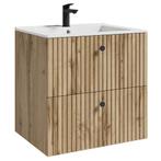 Badkamermeubel Saros 60 x 45 cm Eiken Badmeubel, Huis en Inrichting, Badkamer | Badkamermeubels, Verzenden, Nieuw, Wastafelkast