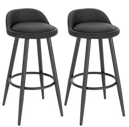 Set van 2 Barkrukken – Fluweel met Voetsteun, Modern Design, Huis en Inrichting, Barkrukken, Nieuw, Verzenden