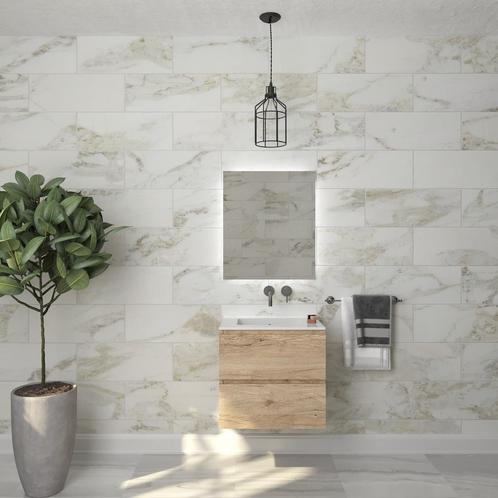 Badkamermeubelset Gliss Zeus 60 cm Moeras Eiken, Doe-het-zelf en Verbouw, Sanitair, Bad, Nieuw, Ophalen of Verzenden