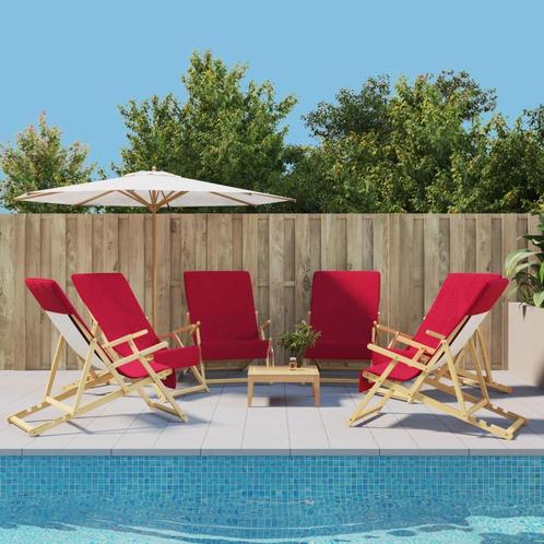 vidaXL Strandhanddoeken 6 st 400 g/m² 60x135 cm stof, Huis en Inrichting, Badkamer | Badtextiel en Accessoires, Rood, Nieuw, Verzenden