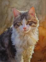 Davor Ivkovi (1965) - Cat, Antiek en Kunst, Kunst | Schilderijen | Klassiek