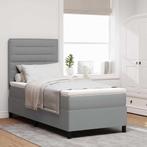 vidaXL Boxspring bed met matras Lichtgrijs 100 x 200 cm Stof, Huis en Inrichting, Verzenden, Nieuw, Stof