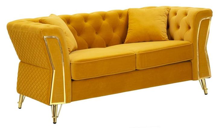 BANK EMY MOSTERD MET KUSSENS CM 162X83X76, Huis en Inrichting, Banken | Bankstellen, Ophalen of Verzenden