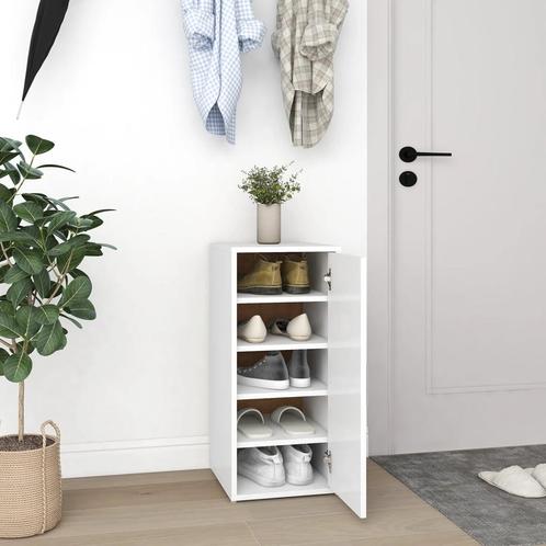 vidaXL Schoenenkast 32x35x70 cm bewerkt hout wit, Huis en Inrichting, Kasten | Schoenenrekken, Nieuw, Verzenden